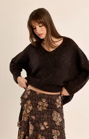 Molly Bracken V-Neck Knit Sweater